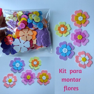 kit 180 apliques de flores e botões