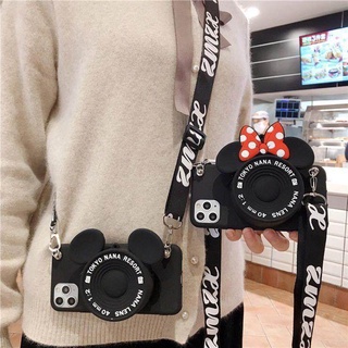 Mickey Minnie Desenho Carteira Cordão Capinha Para iPhone 14 6 8 7 Plus 13 12 11 PRO MAX XS XR X 11 12 13 De Moedas