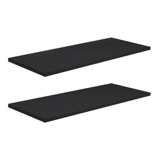 Kit 02 Prateleiras 50x15 Preto Decoração Sala Cozinha Banheiro