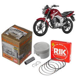 Kit Pistao Aneis Rik Honda Cg 150 Titan Bros 3mm Competicao