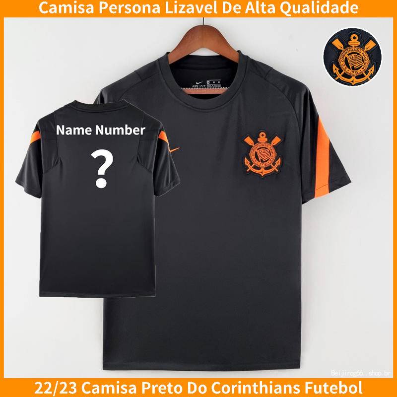 2022 2023 Nova Camisa De Time Futebol Tailandesa Novo Preto Corinthians Colarinho Redondo Manga Curta Secagem Rápida E Respirável