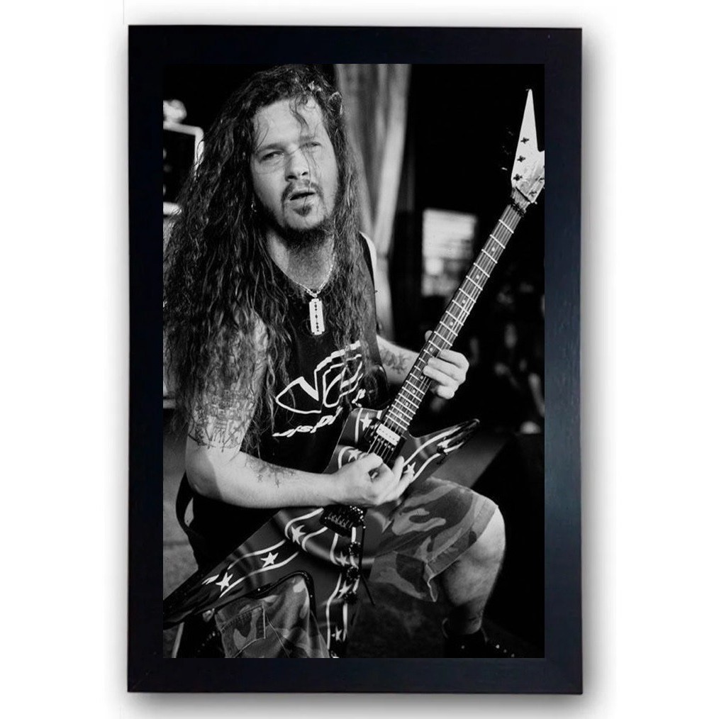 Quadro Pantera Dimebag Darrell Rock Metal Moldurado 21x30 Cm
