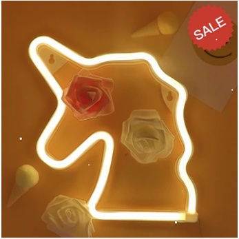 Luminária Unicórnio Neon Led de Parede Pilha