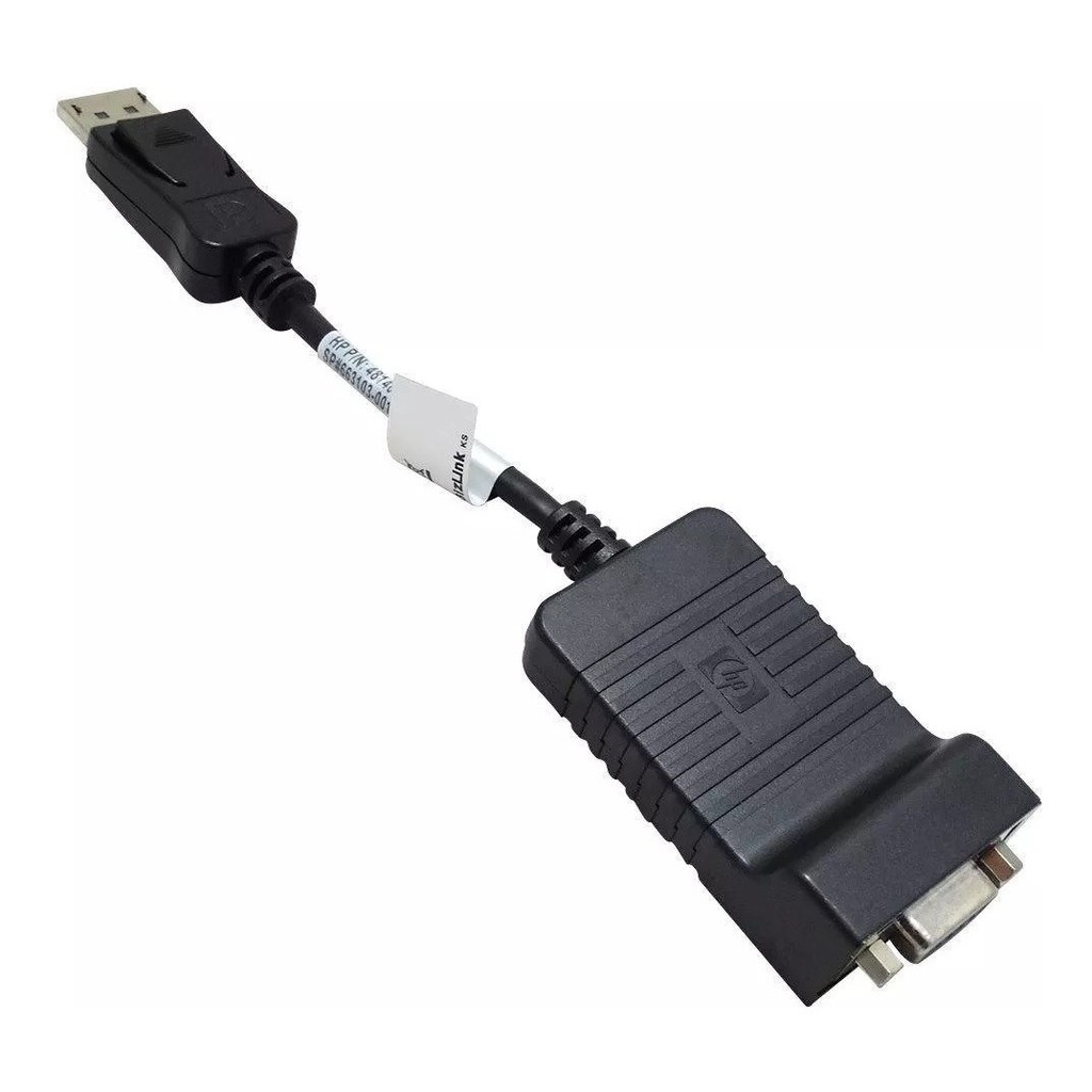 Adaptador DisplayPort Macho x VGA Fêmea. 20cm de comprimento. Conectores: 1 x VGA (Fêmea), 1 x DisplayPort (Macho).