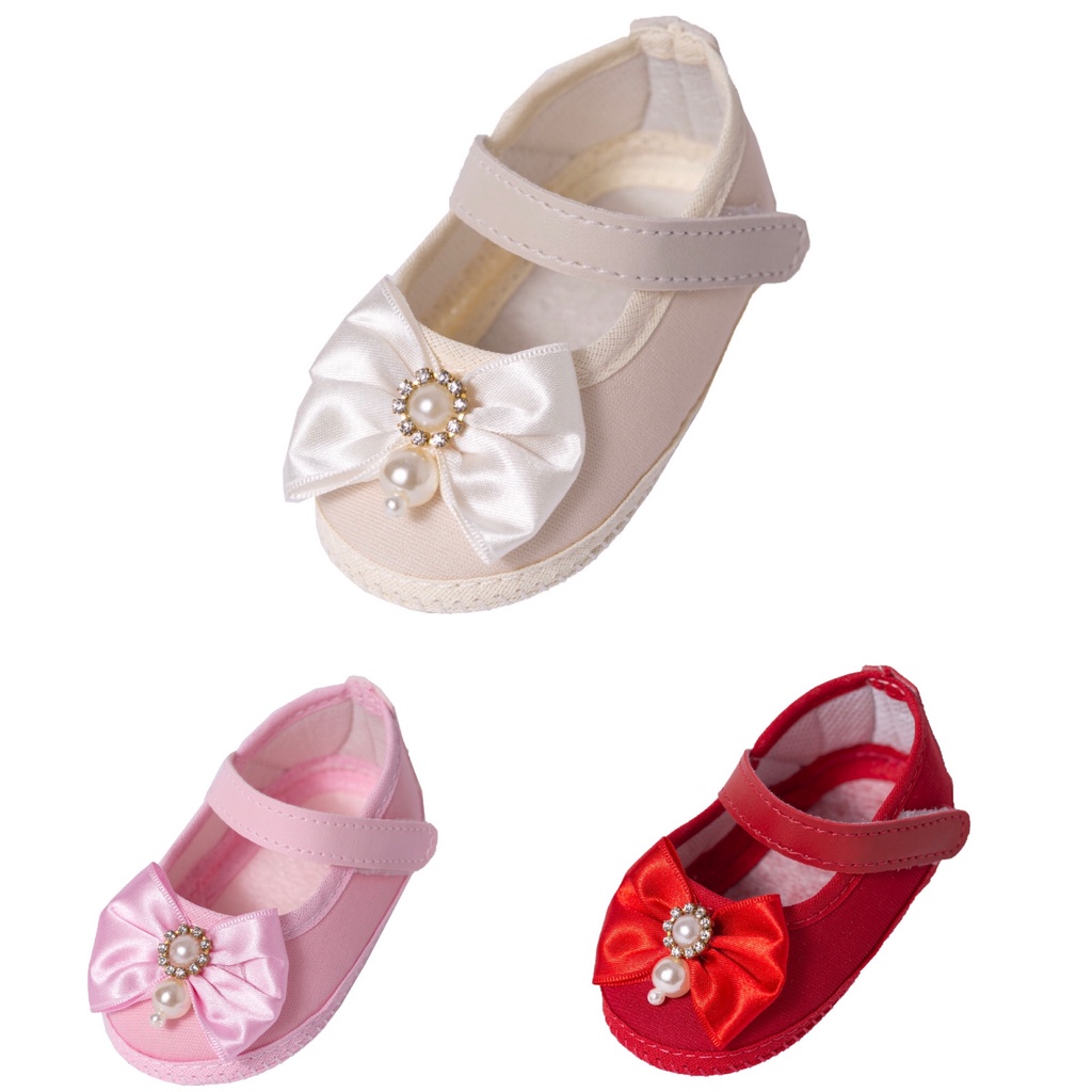 Sapatinho Bebê Menina Kit C/ 3 Pares - Recém Nascida