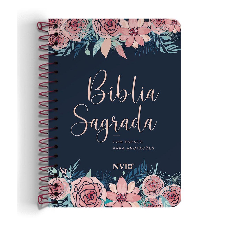 Bíblia Sagrada NVI Anote Espiral - Rosas em Oferta na Shopee