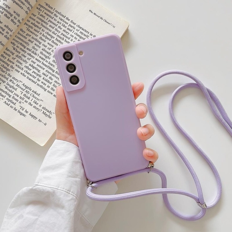 Caso Cinta Cordão Crossbody Para Samsung Galaxy A52 A72 A32 A51 A71 4G A12 A11 M12 A21S S21 Ultra S20 FE Mais TPU Capa