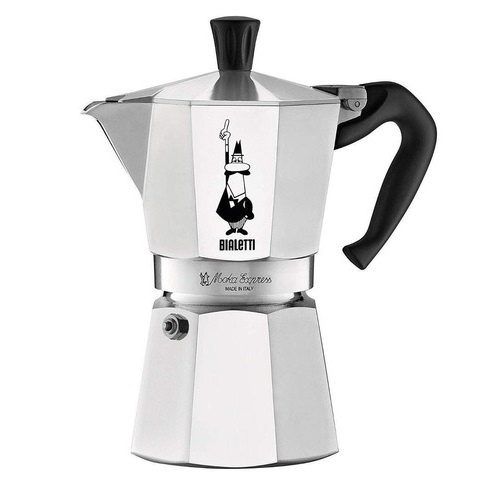 Bialetti Cafeteira Italiana Nuova Moka Express Aluminio Café Expresso de Fogão 3 Xicaras 1162