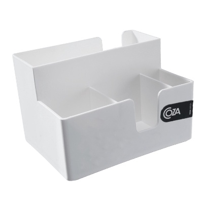 Porta-guardanapo e Sachês Casual 14,1 x 10,6 x 9,4 cm - Branco Coza 10503/0007