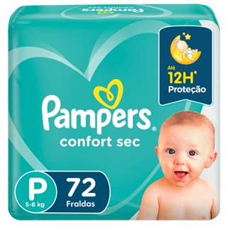 Fralda Pampers Confort Sec Super Tamanho P 72 Unidades em Oferta na Shopee