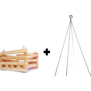 Cachepots De Madeira Rústica 15x15cm Kit C/ 6 + Hastes em Oferta na Shopee