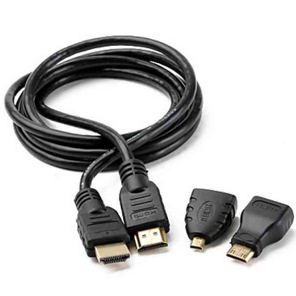 Cabo Hdmi 3 em 1 Adaptador Mini Micro Smart Tv Notebook 1,5 Metro Full HD