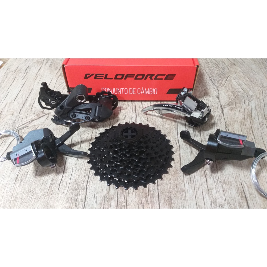 Kit Conjunto Transmissão Veloforce 3x8v 24v Marchas Bike MTB