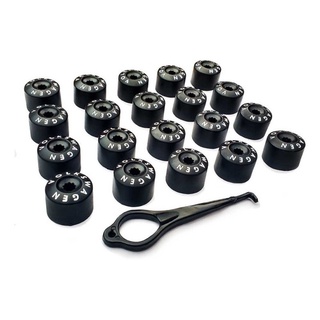 Kit Jogo Capa Parafuso Com Escrita Branca Roda Fox Polo Golf Jetta Preto Branco 20 Peças