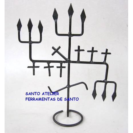 Exu tranca rua almas assentamento ferramenta ponto no ferro no candomblé na umbanda 37 cm