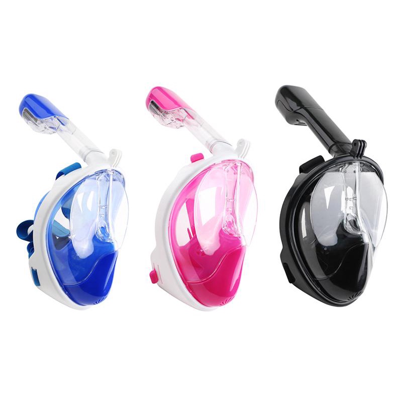 Máscara Mergulho Snorkel full face Com Suporte P/ Gopro Câmera De Ação
