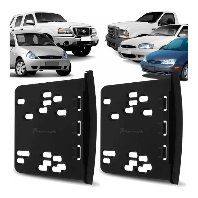 Moldura Painel DVD 2 Din Mp5 Central Multimidia Ford Focus Ka Escort Ranger F250