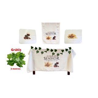 kit toalha de santa ceia + Folhagem