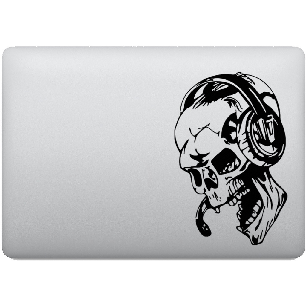 Adesivo de Notebook Crânico Gamer Caveira com Fone
