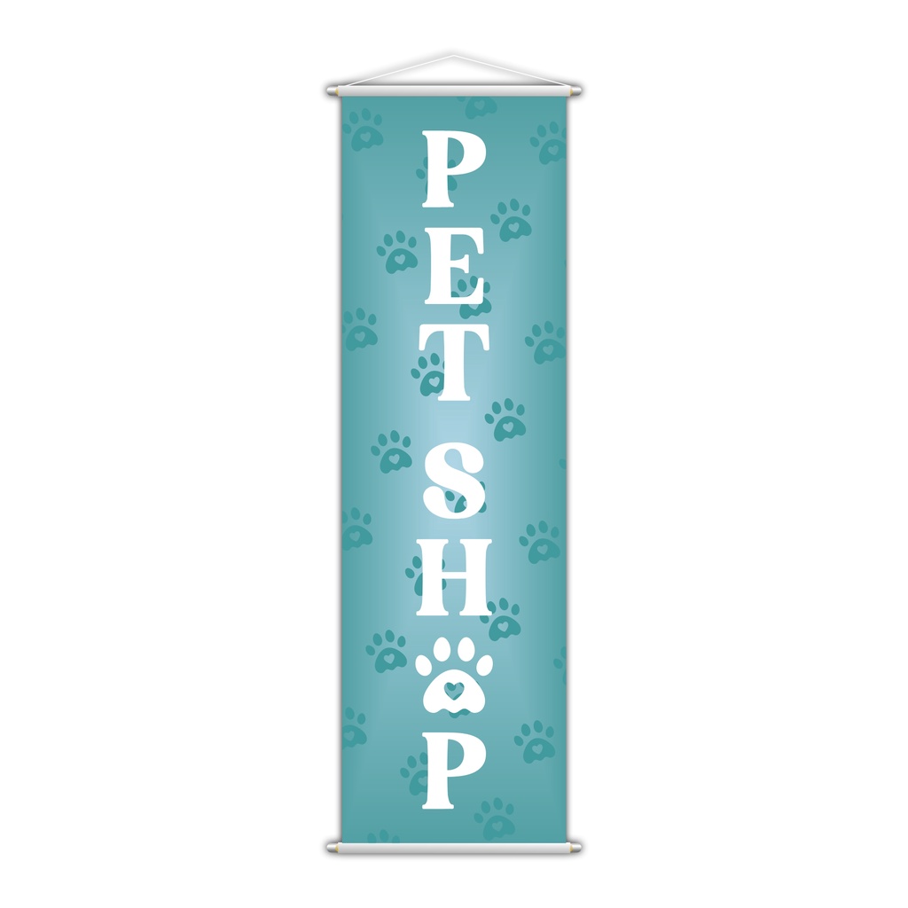 Banner Pet Shop Veterinário Animais de Estimação Serviço Lona 100x30cm
