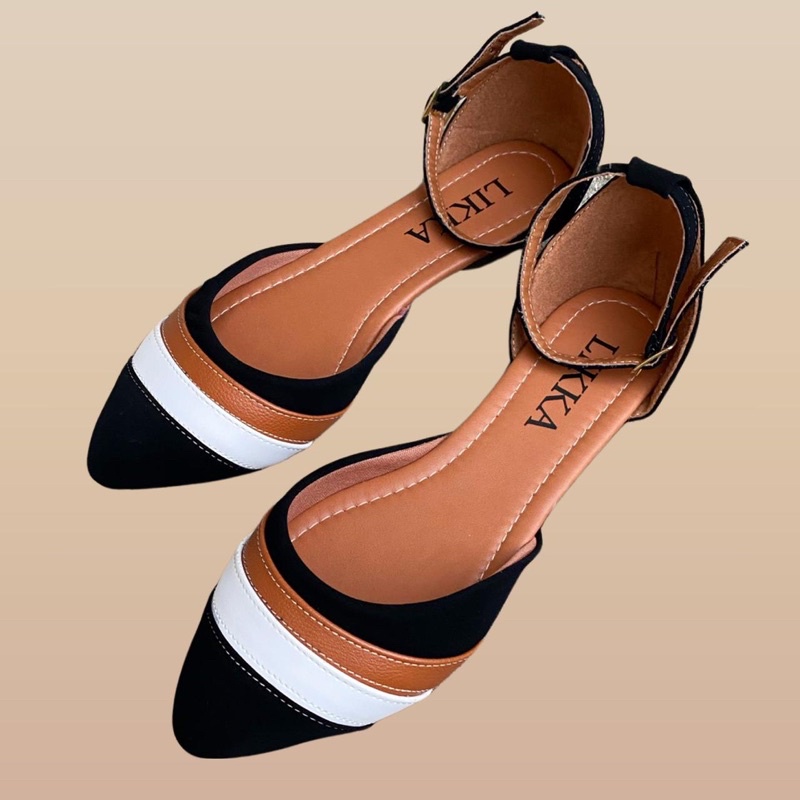 work Razor Gladys sapatilha feminina bico fino preta salomé sandalia moda rasteira sapato  calçado | Shopee Brasil