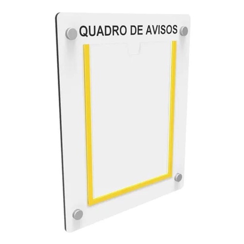 Quadro De Aviso/Gestão Mdf 1 Display Vertical A4 Acrílico3