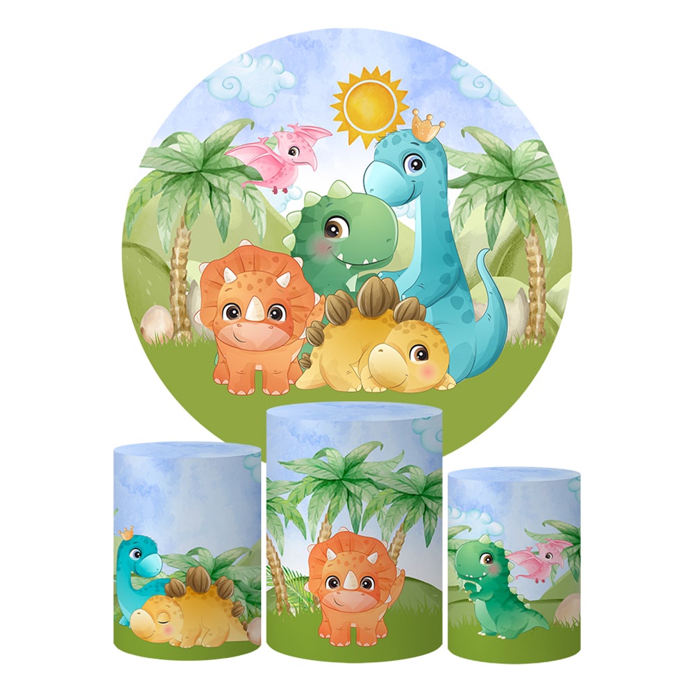 Trio Capas Cilindros + Painel Tema Dino Veste Fácil em Oferta na Shopee