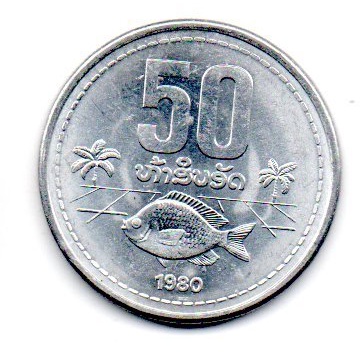 Moeda Laos 50 Att 1980 Moeda Antiga Estrangeira