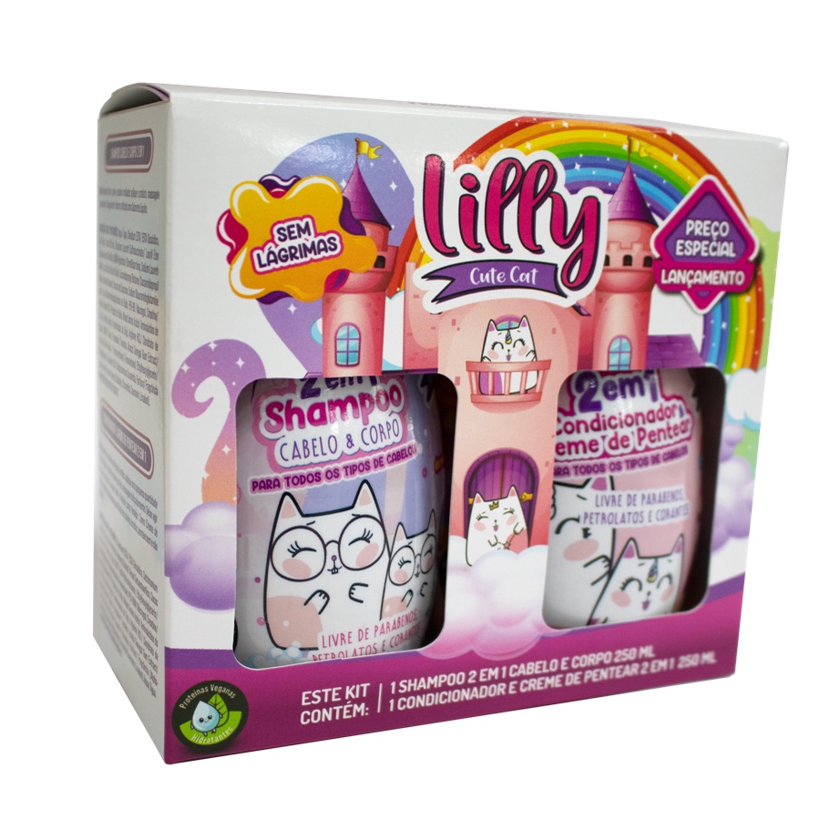 Kit de Shampoo Infantil  Lilly Cute Cat em Oferta na Shopee