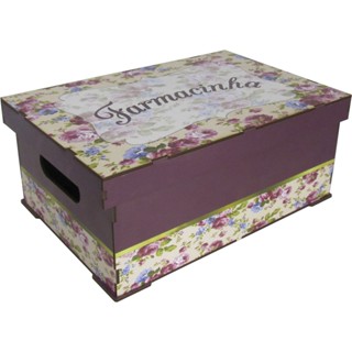 Caixa Organizadora Farmacinha MDF Decoração Floral Porta Remédios Quarto Banheiro em Oferta na Shopee