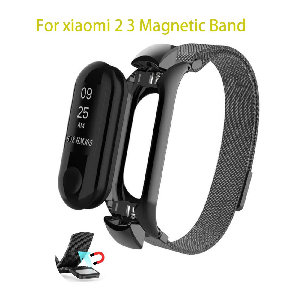 Pulseira Xiaomi Mi Band 5 miband 2 3 4 Substituição Metal De Aço Inoxidável Magnética Pulseira De Pulso