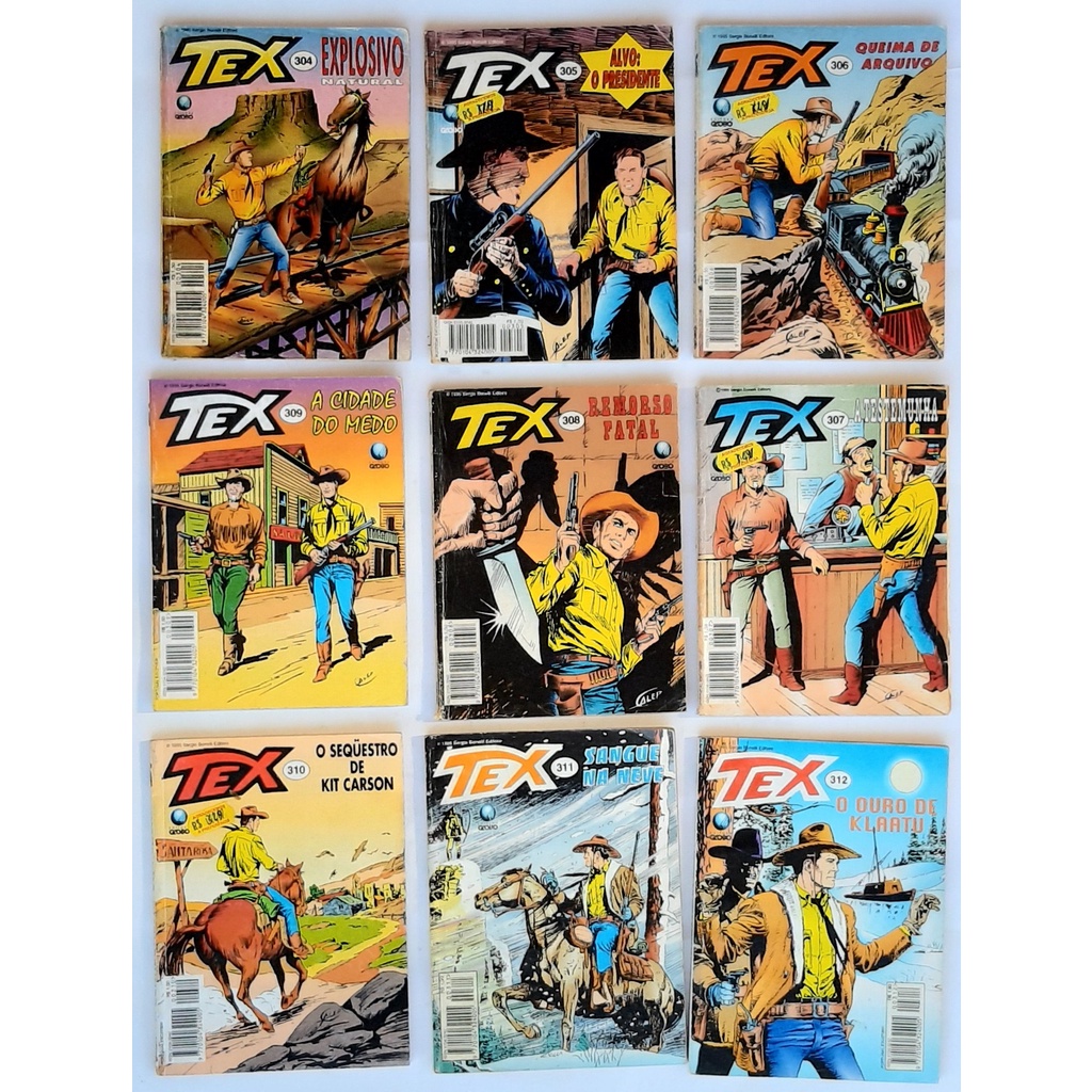 Tex Quadrinho De Faroeste Com 9 Gibis 300 A 400