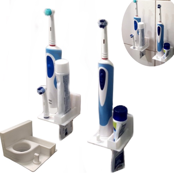 Suporte Porta Creme Dental Escova Elétrica, Refil Oral B e Outras Marcas.