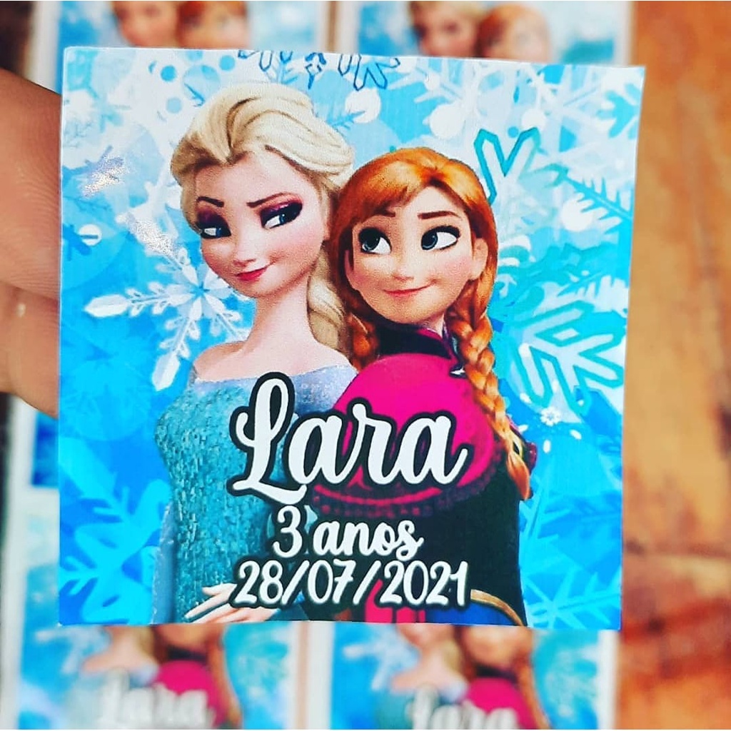 30 Adesivos Personalizados Frozen 5cm em Oferta na Shopee