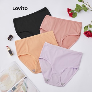 Lovito Calcinha Casual Liso Natural L233L099 (Damasco/Preto/Rosa/Roxo)