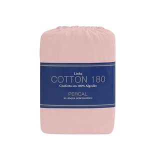 Lençol Zelo Cotton 180 com Elástico Casal Rose