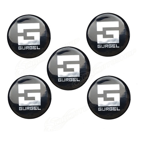 Kit 5 Adesivos Relevo Roda Calota 6,5cm Carro Gurgel Preto
