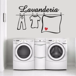 Adesivo Decorativo De Parede Lavanderia De Casa Coração
