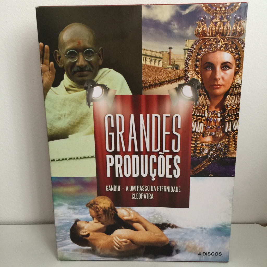 BOX DVD: Grandes Produções - Gandhi / A Um Passo da Eternidade / Cleópatra (DVD DUPLO) 4-Discos