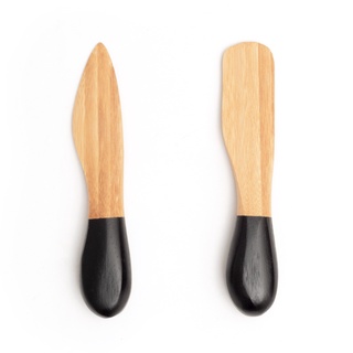 Jogo De Utensílios Para Antepasto De Bambu 2pcs Preto - Oikos