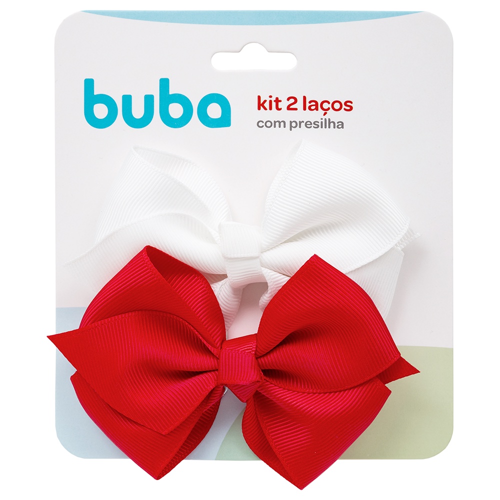 Kit Laços Infantil Vermelha E Branca Com Presilha 2un 15311 - Buba em Oferta na Shopee
