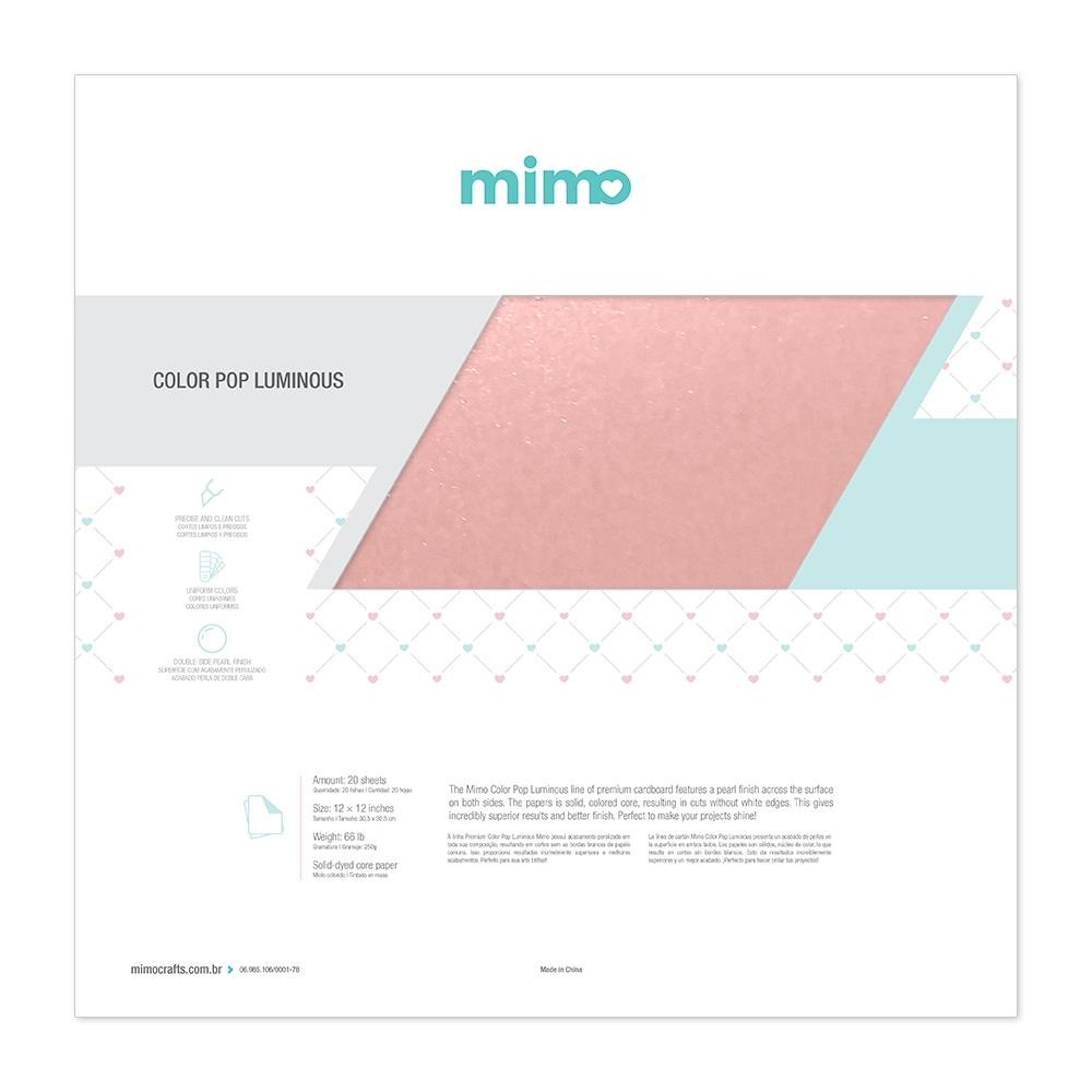 Papel Color Pop Luminous Rosa Blush Mimo - 30,5 x 30,5 cm - 250 gr - 20 unds em Oferta na Shopee