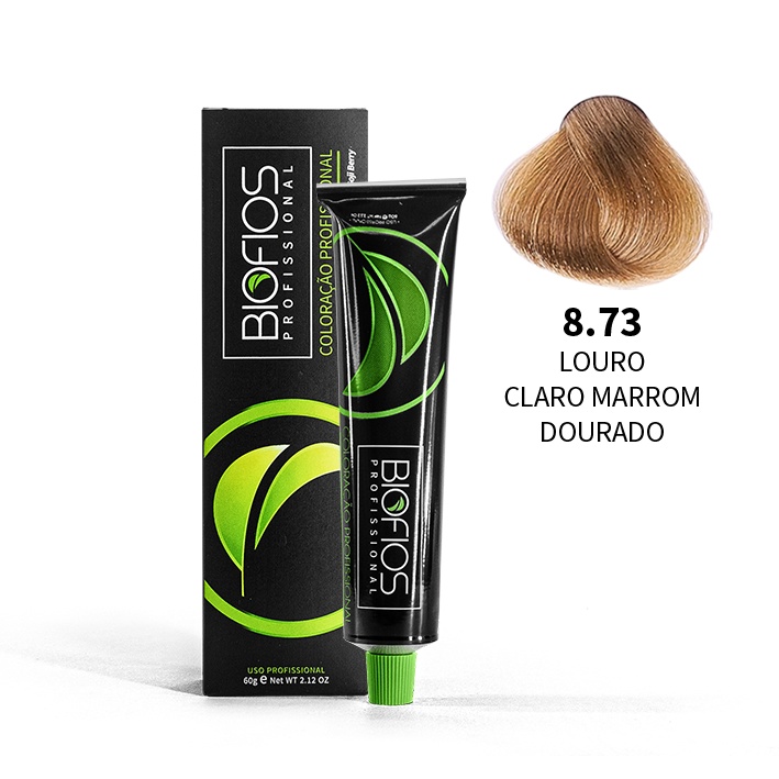 Coloração -  Tintura Para Cabelo - 8.73 Louro Claro Marrom Dourado 60g Biofios Profissional em Oferta na Shopee
