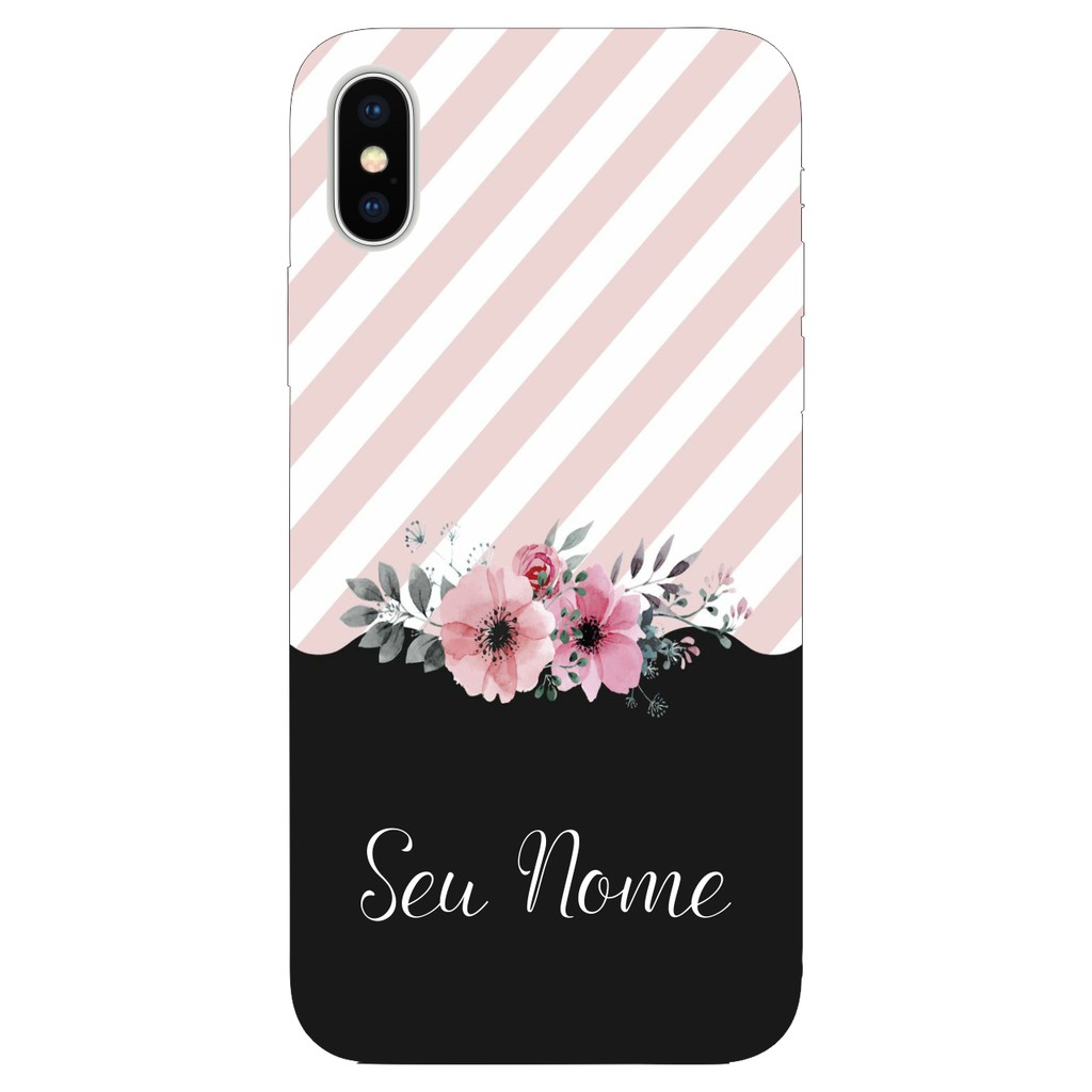 Capinha Anti Impacto Personalizada iPhone X / Xs  - Listras com nome