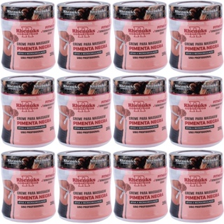 Kit 12 Gel Massageador Pimenta Negra Redutor de Medidas Termo Ativo 200g - Rhenuks em Oferta na Shopee