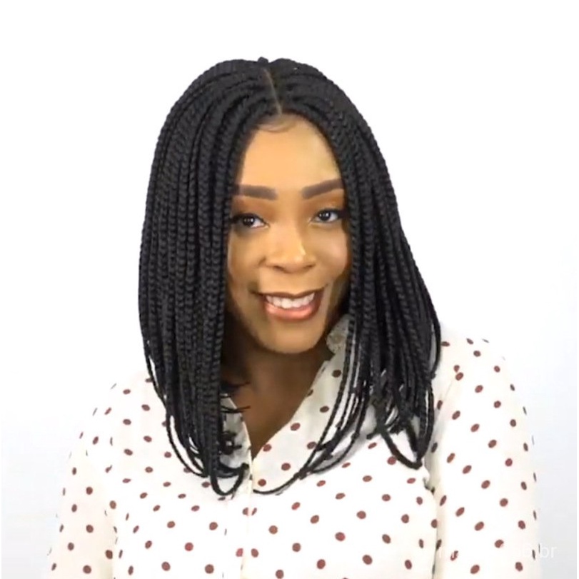 🔥Ready Stock🔥Perucas Peruca de trança Peruca mulher com cabelo curto,  capa de fibra química Box Braid Wigperuca wig | Shopee Brasil