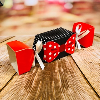 10 Caixa Bombom Caixa Bala Surpresa Doce festa TEMA LAÇO VERMELHO MINNIE 32.4 em Oferta na Shopee