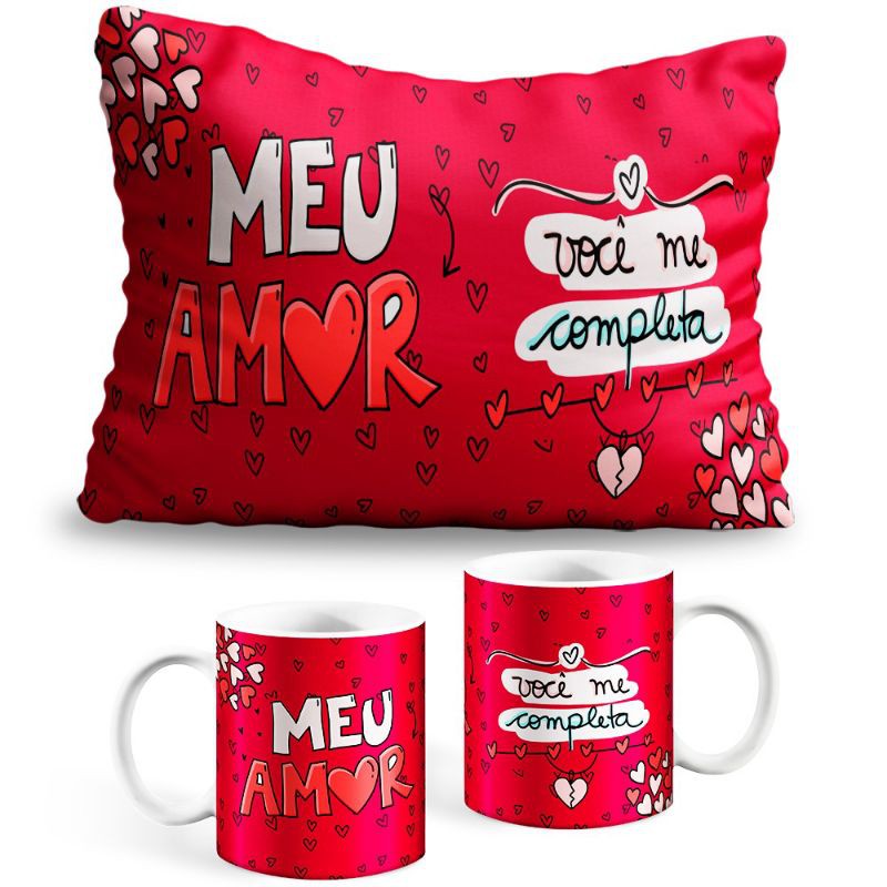 Kit Presente dia dos Namorados Caneca e Almofada Personalizados | Shopee Brasil