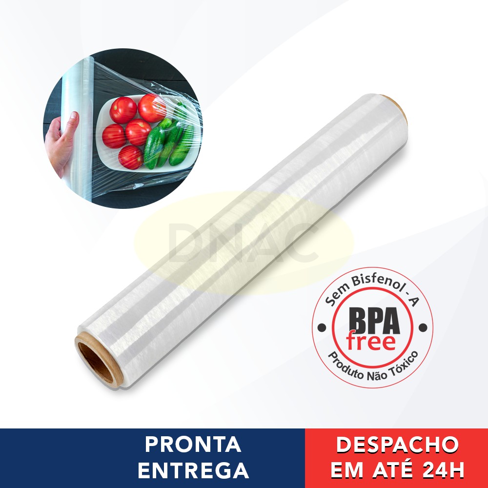 Papel Filme stretch plastico PVC - 28cm x 100m / 28cm x 300m / 38cm x 300m  P/ embalagem em Oferta na Shopee