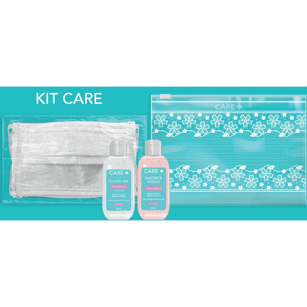 NECESSAIRE 7 MÁSCARAS + 1 ALCOOL EM GEL + 1 SAB LIQUI - CARE